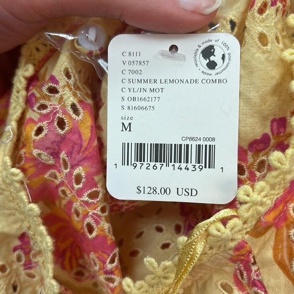 NWT Women’s Free People Cropped Blossom Top in Summer Lemonade combination - M - Picture 7 of 7